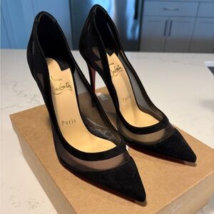 Christian Louboutin Black Mesh Heels
